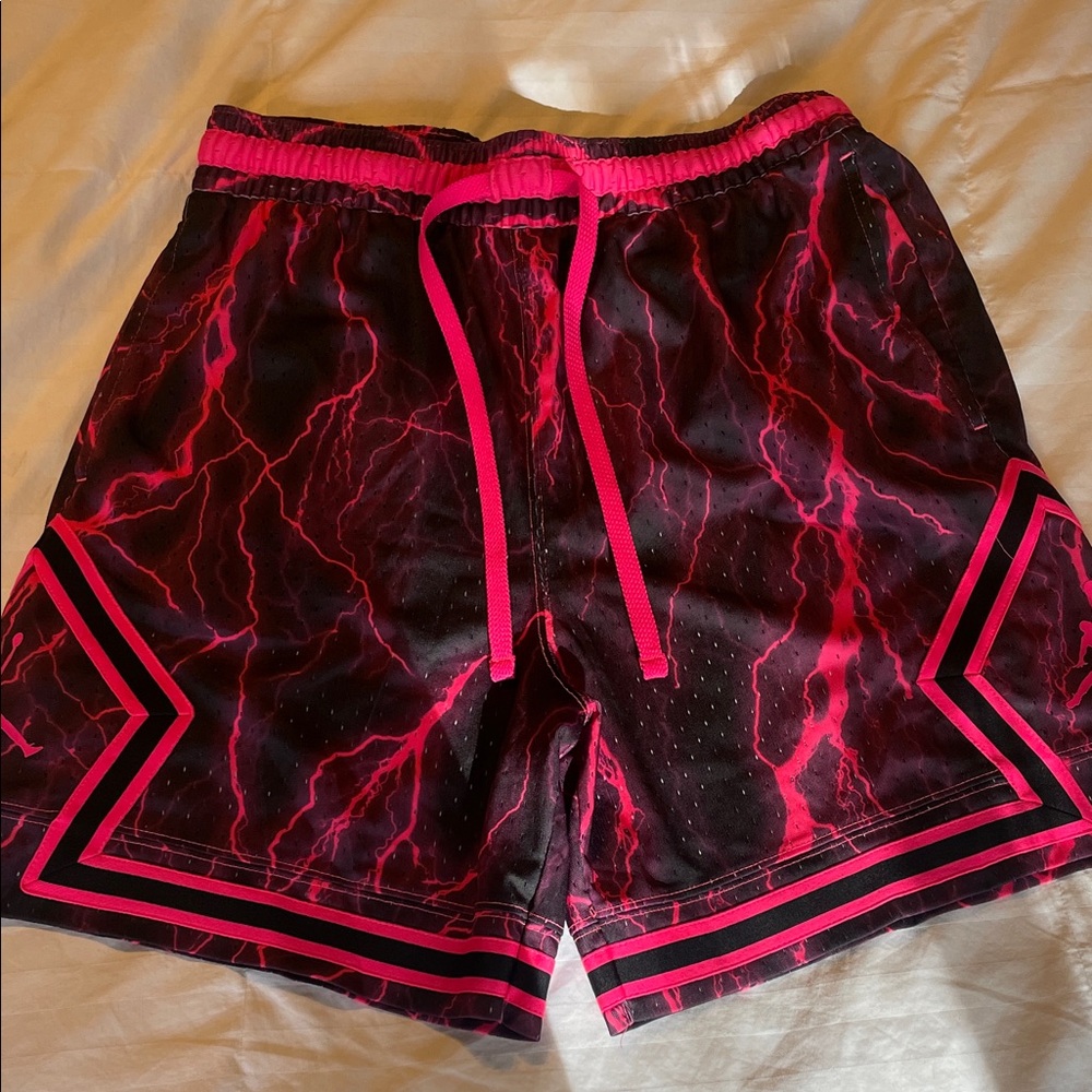 Jordan Black and Pink Lightning Athletic Shorts